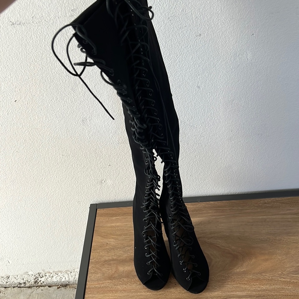 OTK lace up boots